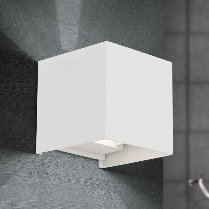 LED Vanjska zidna svjetiljka CUBE 2xLED/3W/230V IP54 bijela