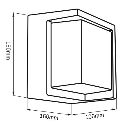 LED Vanjska zidna svjetiljka ESSEN LED/12W/230V IP44 crna