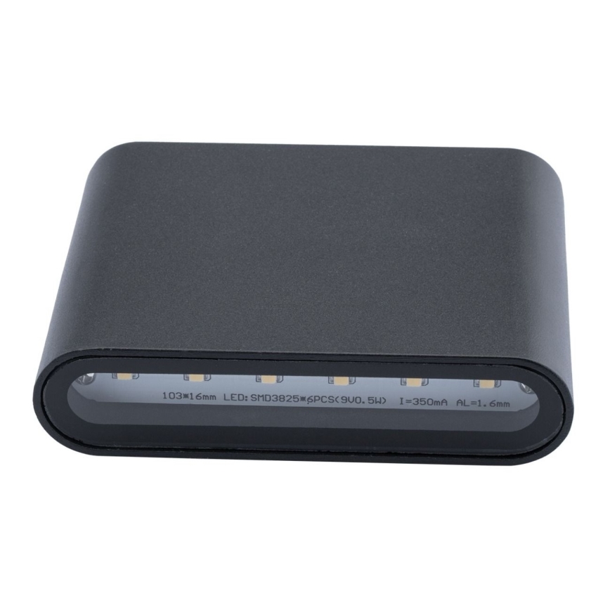LED Vanjska zidna svjetiljka FLOW 2xLED/3W/230V IP54 crna