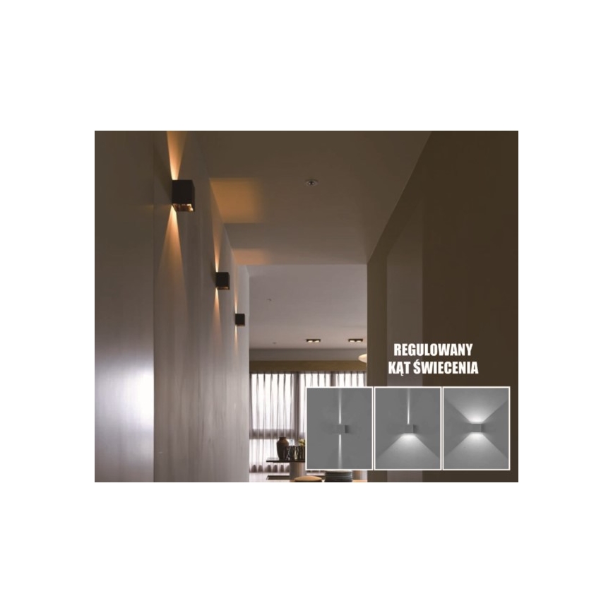 LED Vanjska zidna svjetiljka KREON 2xLED/3W/230V IP54 4000K crna