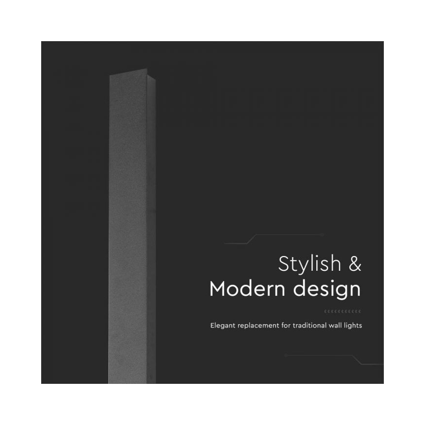 LED Vanjska zidna svjetiljka LED/10W/230V 3000K IP65 51 cm crna