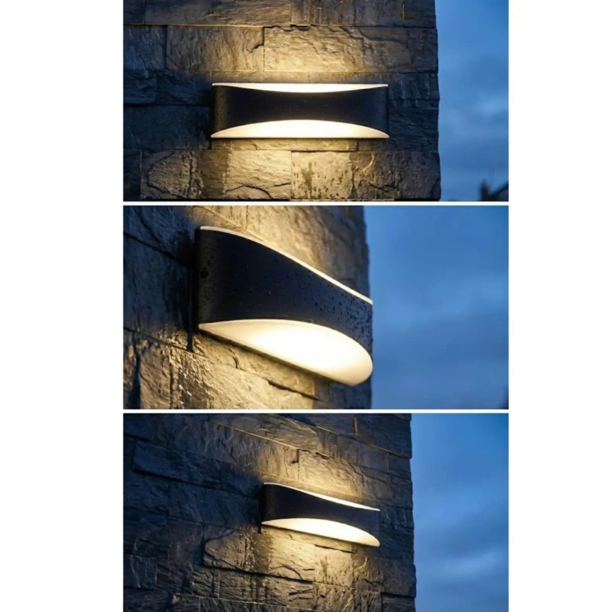 LED vanjska zidna svjetiljka LED/10W/230V IP65 crna