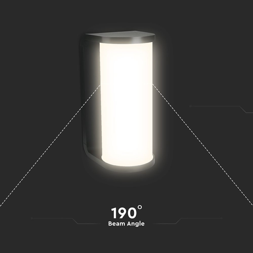 LED Vanjska zidna svjetiljka LED/12W/230V 3000/4200/6500K IP65 crna