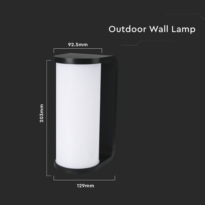 LED Vanjska zidna svjetiljka LED/12W/230V 3000/4200/6500K IP65 crna