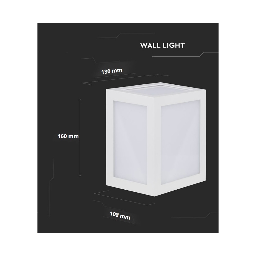 LED Vanjska zidna svjetiljka LED/12W/230V 3000K IP65 bijela