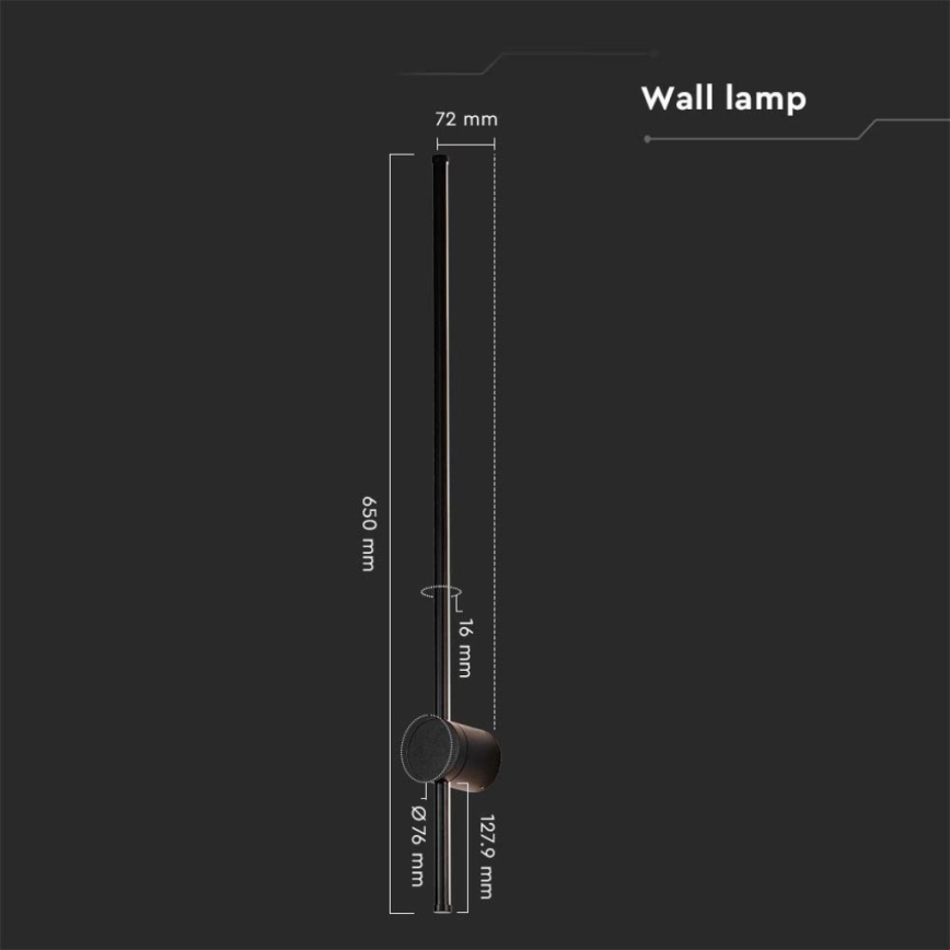 LED Vanjska zidna svjetiljka LED/12W/230V 3000K IP65 crna