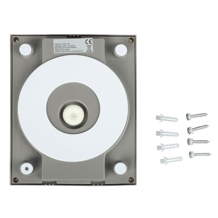 LED Vanjska zidna svjetiljka LED/12W/230V 3000K IP65 siva