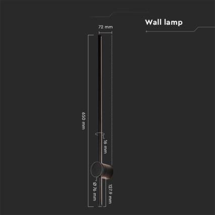 LED Vanjska zidna svjetiljka LED/12W/230V 4000K IP65 crna