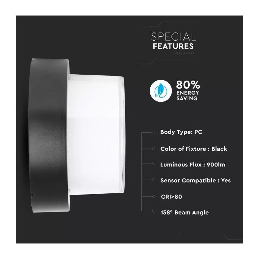 LED Vanjska zidna svjetiljka LED/12W/230V IP65 3000K