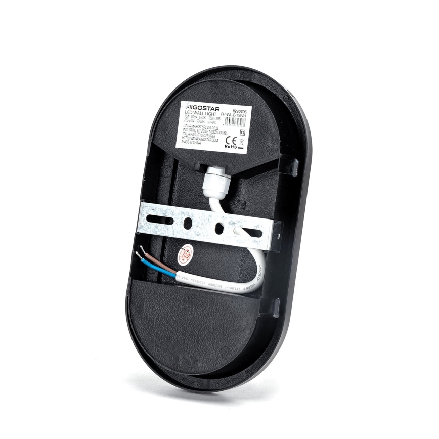LED Vanjska zidna svjetiljka LED/15W/230V 6500K crna IP65