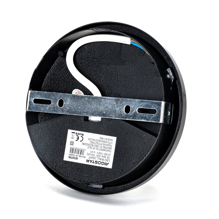 LED Vanjska zidna svjetiljka LED/15W/230V 6500K pr. 15,5 cm crna IP65