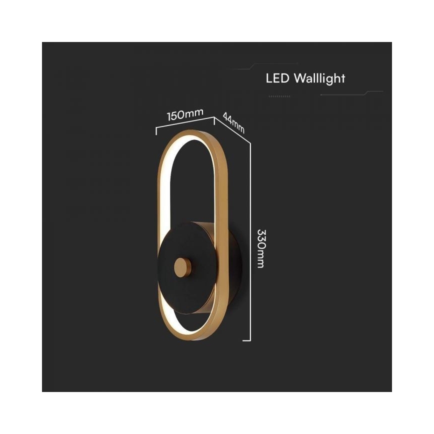 LED Vanjska zidna svjetiljka LED/15W/230V IP54 4000K mesing