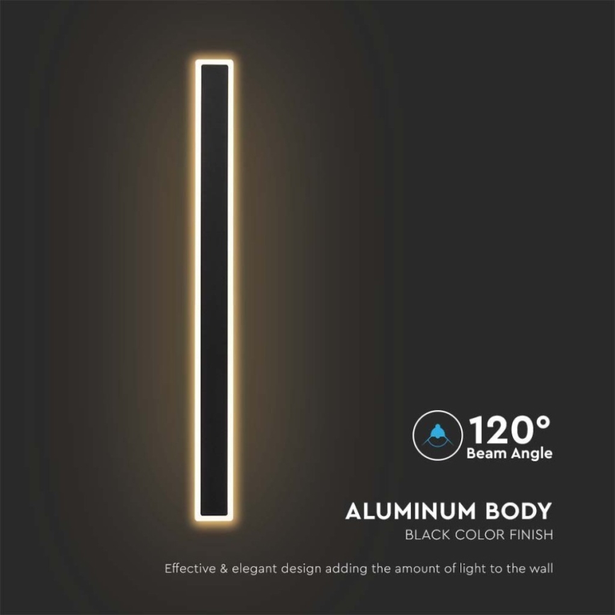 LED Vanjska zidna svjetiljka LED/17W/230V 3000K IP65 crna