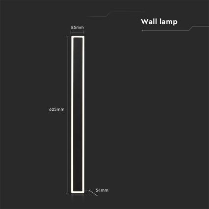 LED Vanjska zidna svjetiljka LED/17W/230V 3000K IP65 crna