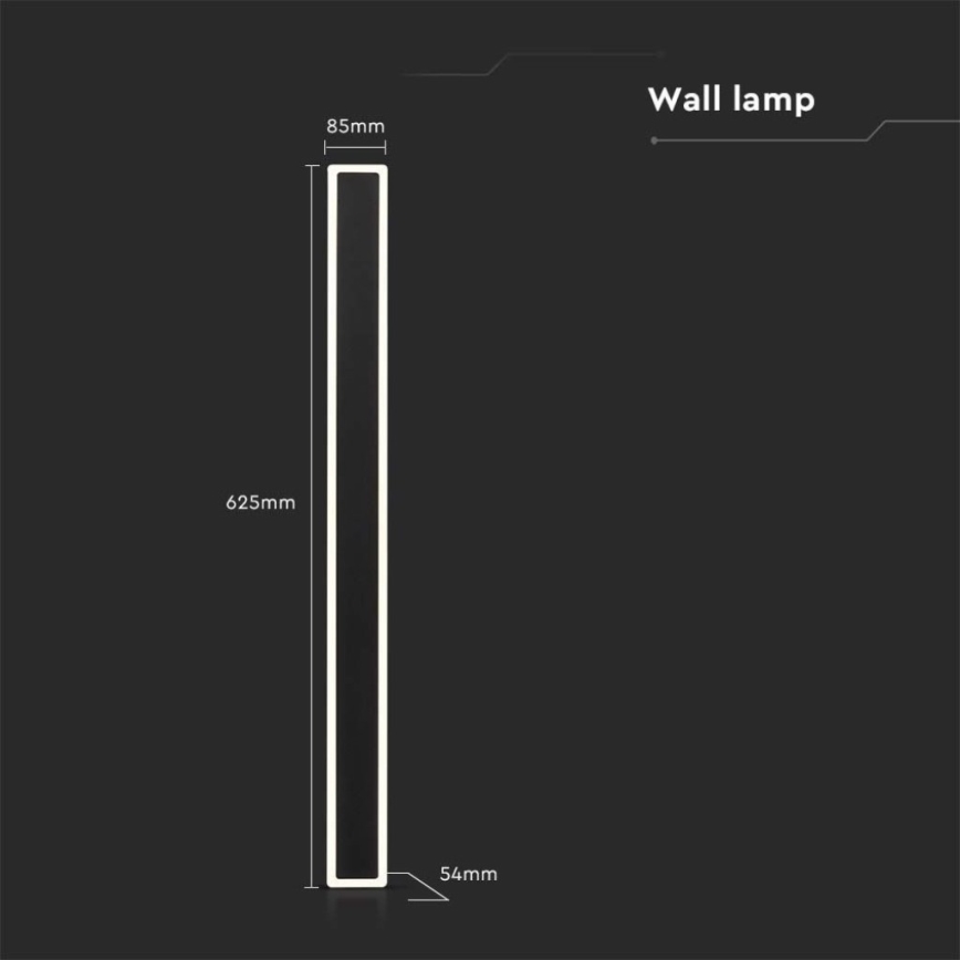 LED Vanjska zidna svjetiljka LED/17W/230V 3000K IP65 crna
