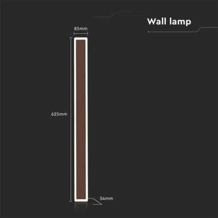 LED Vanjska zidna svjetiljka LED/17W/230V 3000K IP65 smeđa