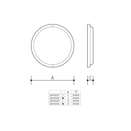 LED vanjska zidna svjetiljka LED/18W/230V IP54 crna