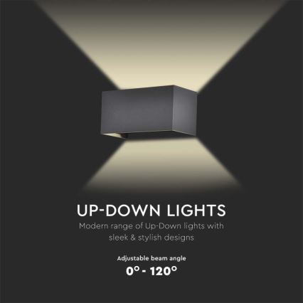 LED vanjska zidna svjetiljka LED/24W/230V 4000K IP65 crna