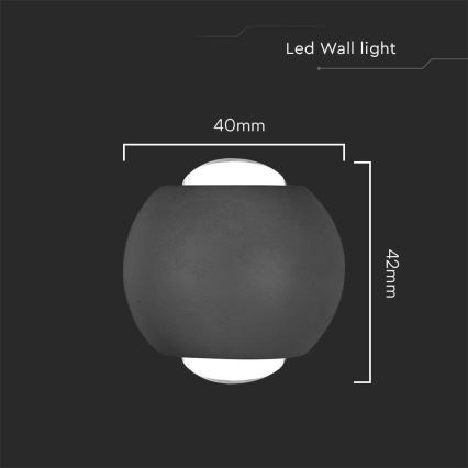 LED Vanjska zidna svjetiljka LED/2W/230V 3000K IP54 crna