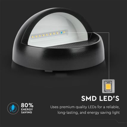 LED Vanjska zidna svjetiljka LED/3W/230V 4000K IP65 crna