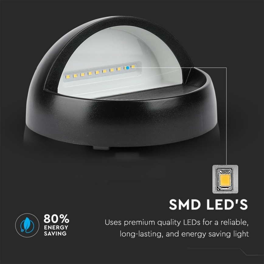 LED Vanjska zidna svjetiljka LED/3W/230V 4000K IP65 crna