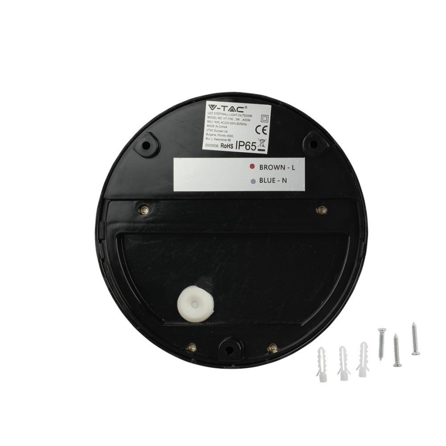 LED Vanjska zidna svjetiljka LED/3W/230V 4000K IP65 crna