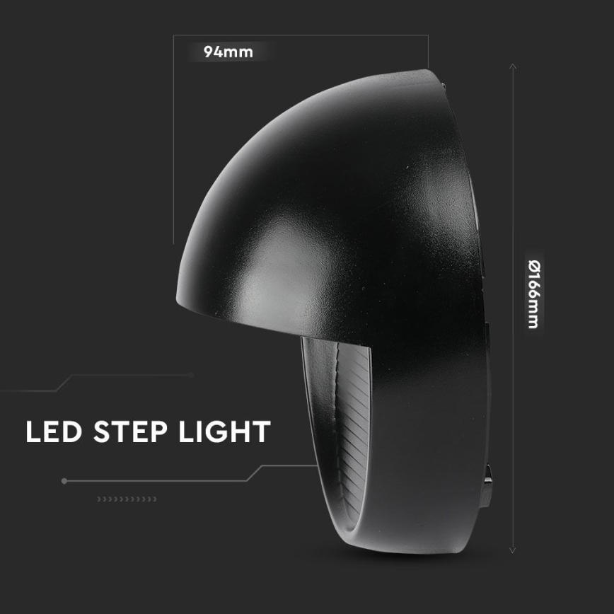 LED Vanjska zidna svjetiljka LED/3W/230V 4000K IP65 crna
