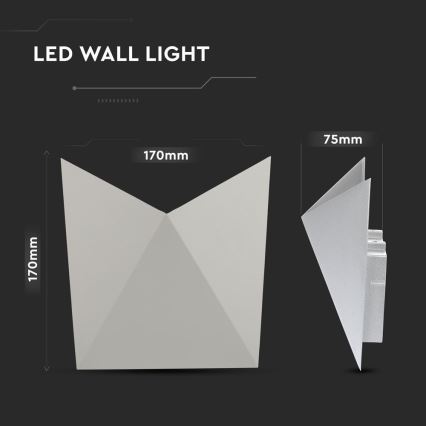 LED Vanjska zidna svjetiljka LED/5W/230V 3000K IP65 siva