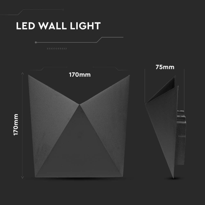 LED Vanjska zidna svjetiljka LED/5W/230V 4000K IP65 crna