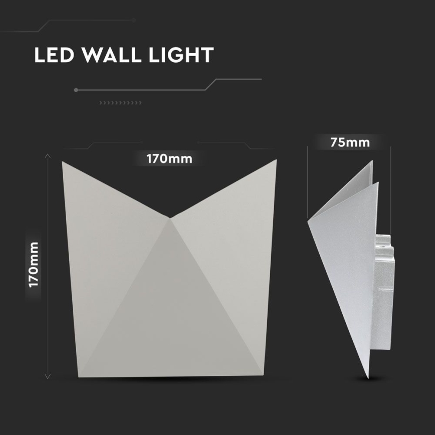 LED Vanjska zidna svjetiljka LED/5W/230V 4000K IP65 siva