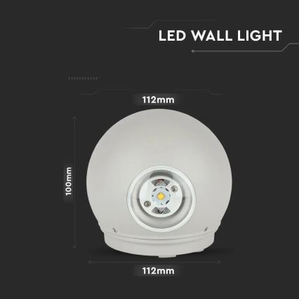 LED Vanjska zidna svjetiljka LED/6W/230V 3000K IP65 siva