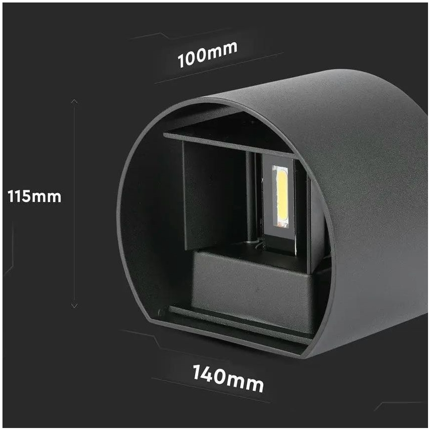 LED Vanjska zidna svjetiljka LED/6W/230V 4000K IP65 crna
