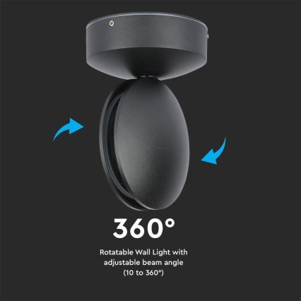 LED Vanjska zidna fleksibilna svjetiljka LED/7W/230V 4000K IP65 crna