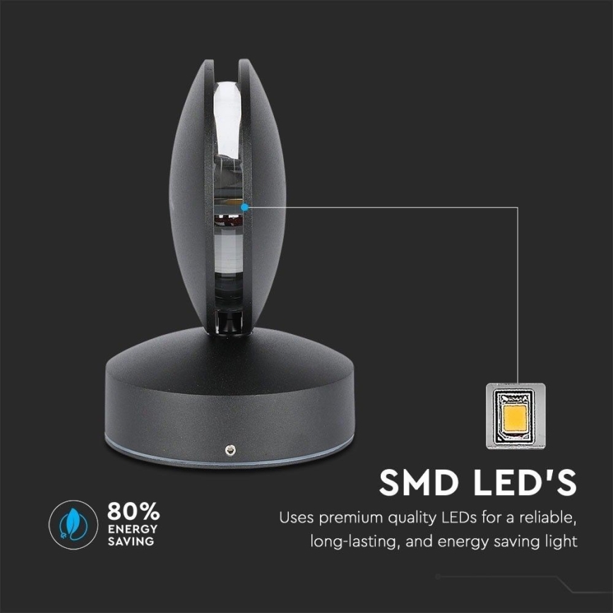 LED Vanjska zidna fleksibilna svjetiljka LED/7W/230V 4000K IP65 crna
