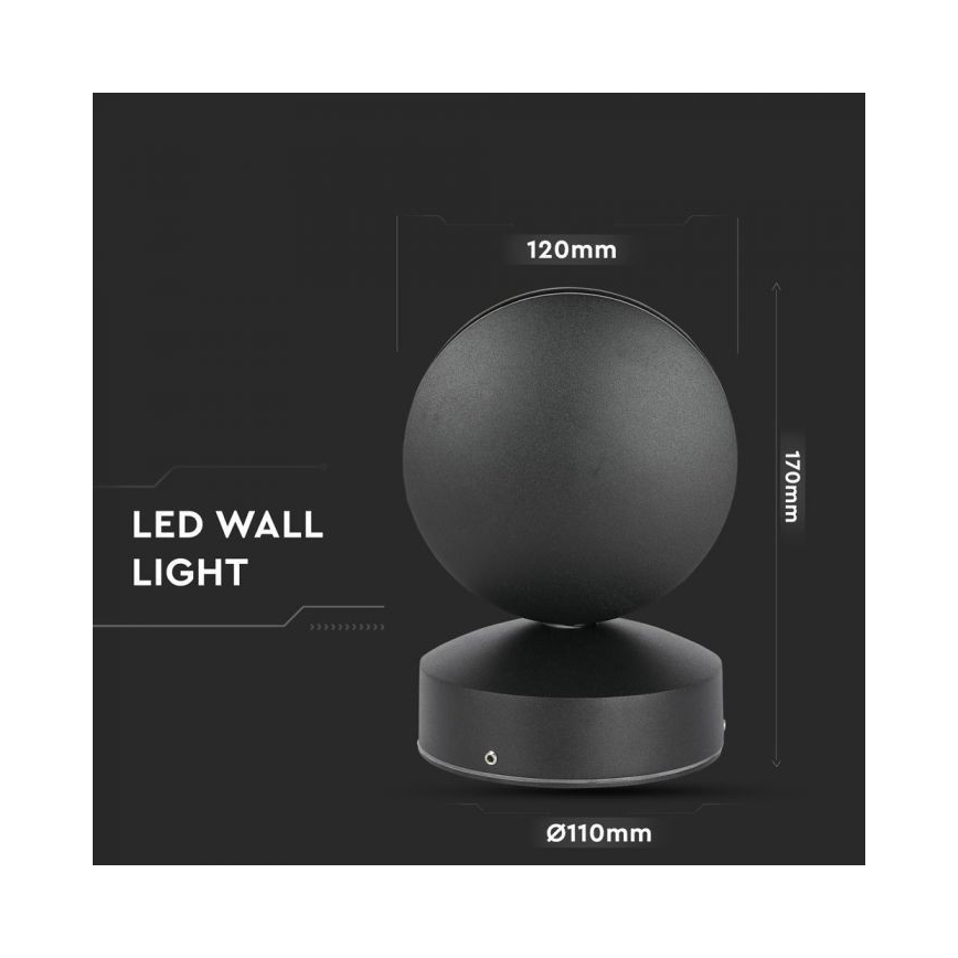 LED Vanjska zidna fleksibilna svjetiljka LED/7W/230V 4000K IP65 crna