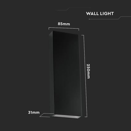 LED Vanjska zidna svjetiljka LED/8W/230V 4000K IP65 crna