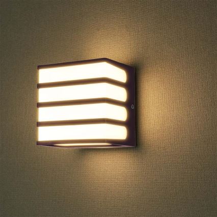 LED Vanjska zidna svjetiljka LED/8W/230V IP65 3000K smeđa