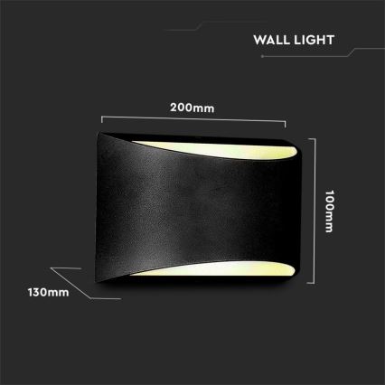 LED vanjska zidna svjetiljka LED/9W/230V 4000K IP54 crna