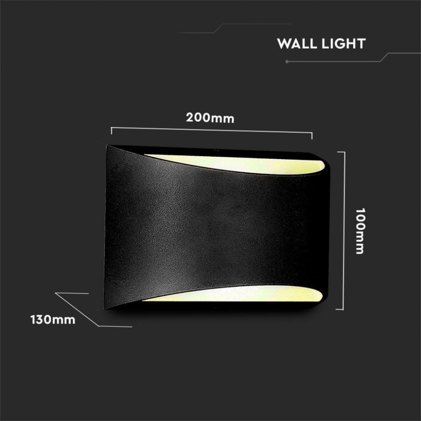 LED vanjska zidna svjetiljka LED/9W/230V 4000K IP54 crna