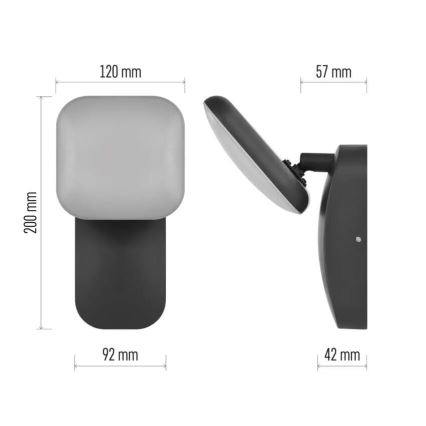 LED Vanjska zidna svjetiljka NIKA LED/12,5W/230V IP44