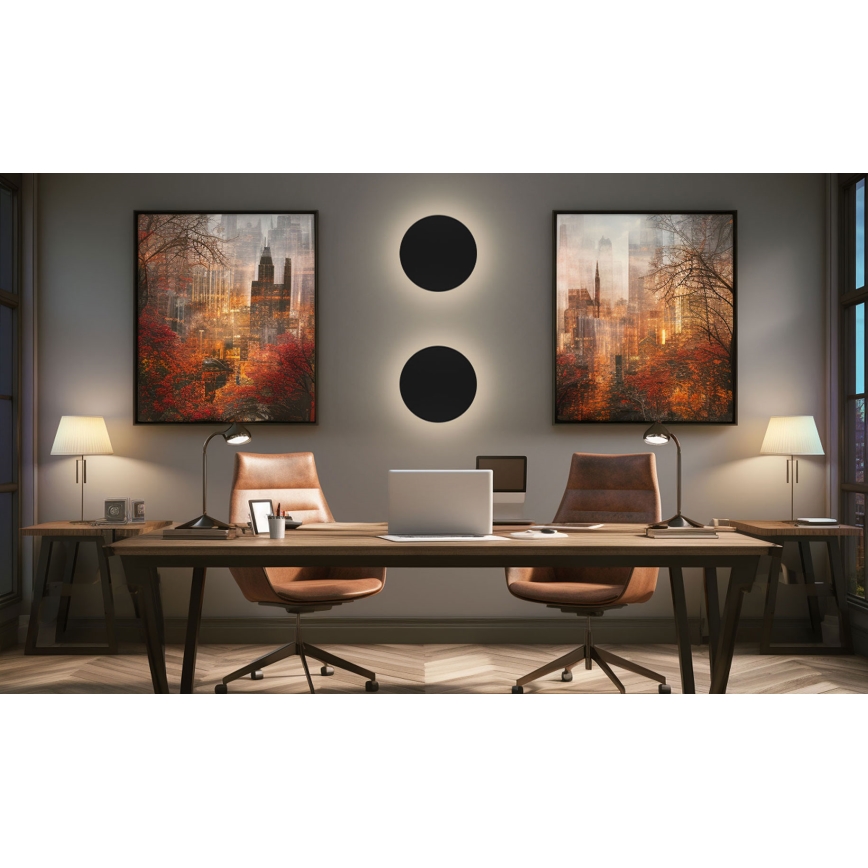 LED Vanjska zidna svjetiljka PIATTA LED/18W/230V 3000/4000/6000K pr. 25 cm IP44 crna