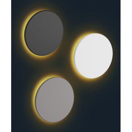 LED Vanjska zidna svjetiljka PIATTA LED/18W/230V 3000/4000/6000K pr. 25 cm IP44 siva