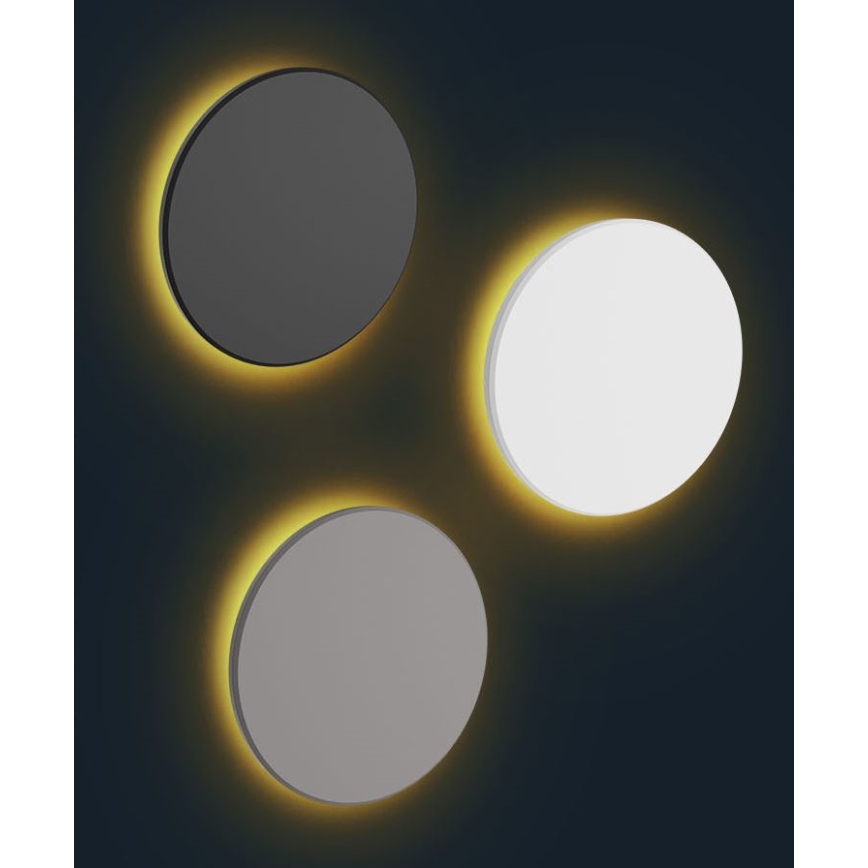 LED Vanjska zidna svjetiljka PIATTA LED/18W/230V 3000/4000/6000K pr. 25 cm IP44 siva