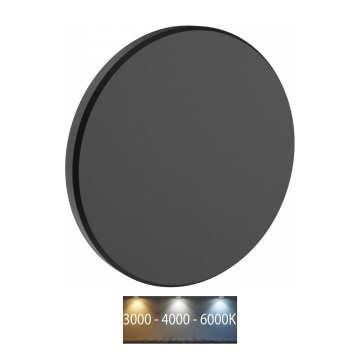 LED Vanjska zidna svjetiljka PIATTA LED/18W/230V 3000/4000/6000K pr. 25 cm IP44 crna