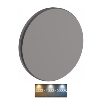LED Vanjska zidna svjetiljka PIATTA LED/18W/230V 3000/4000/6000K pr. 25 cm IP44 siva