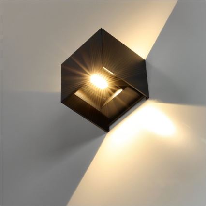 LED Vanjska zidna svjetiljka QUERK 2xLED/3W/230V 3000K IP54 crna