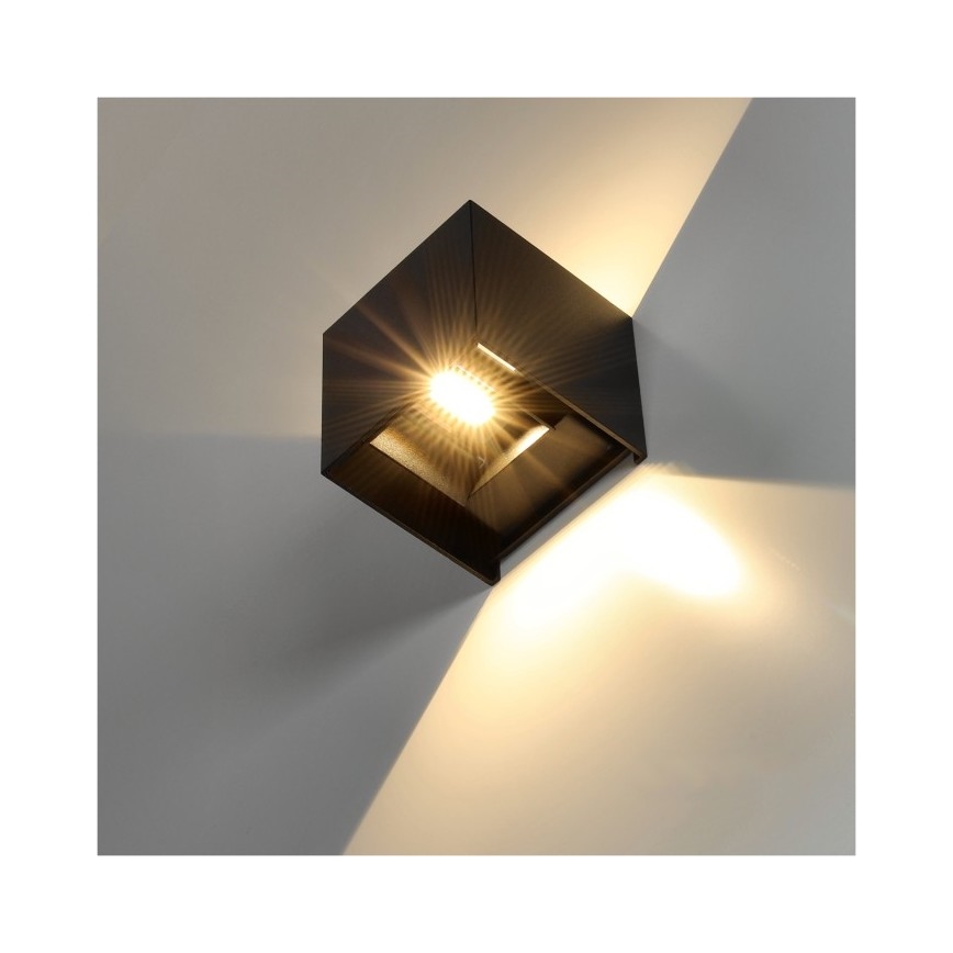 LED Vanjska zidna svjetiljka QUERK 2xLED/3W/230V 3000K IP54 crna