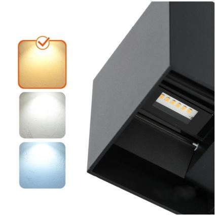 LED Vanjska zidna svjetiljka QUERK 2xLED/3W/230V 3000K IP54 crna