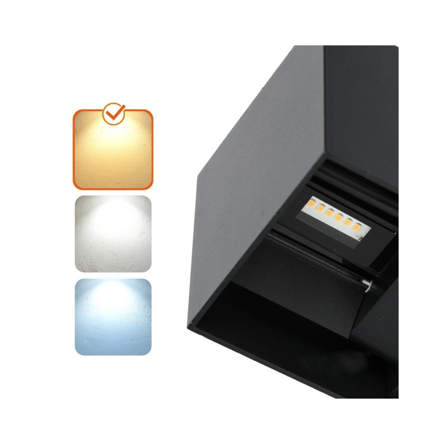 LED Vanjska zidna svjetiljka QUERK 2xLED/3W/230V 3000K IP54 crna
