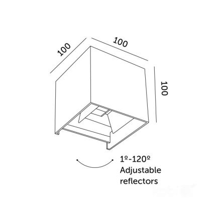 LED Vanjska zidna svjetiljka QUERK 2xLED/3W/230V 3000K IP54 crna